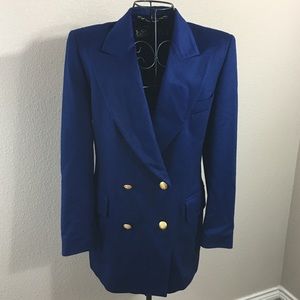Escada • 100% Cashmere Navy Blazer • Sz 34 / XS